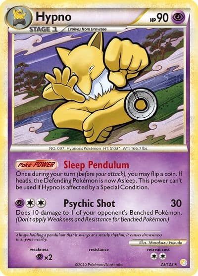 Hypno HeartGold SoulSilver Pokemon card