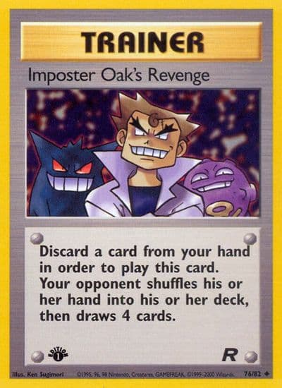 Imposter Oak's Revenge Team Rocket Pokemon card