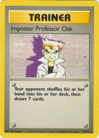 Imposter Professor Oak Base Set Pokemon card