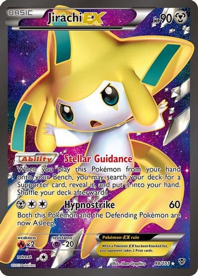 Jirachi EX (98 Full Art) Plasma Blast Pokemon card