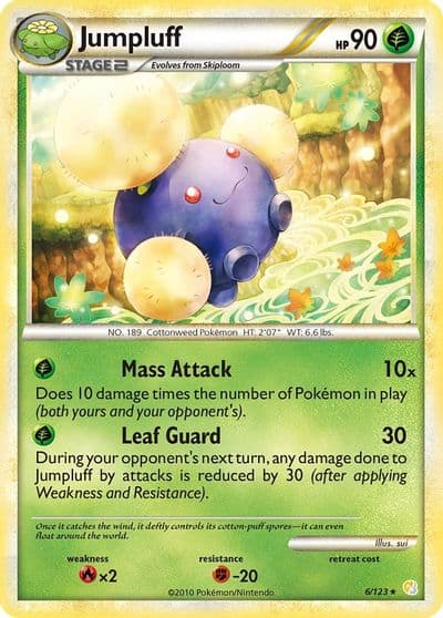 Jumpluff HeartGold SoulSilver Pokemon card