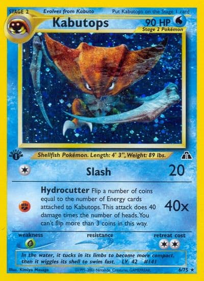 Kabutops (6) Neo Discovery Pokemon card