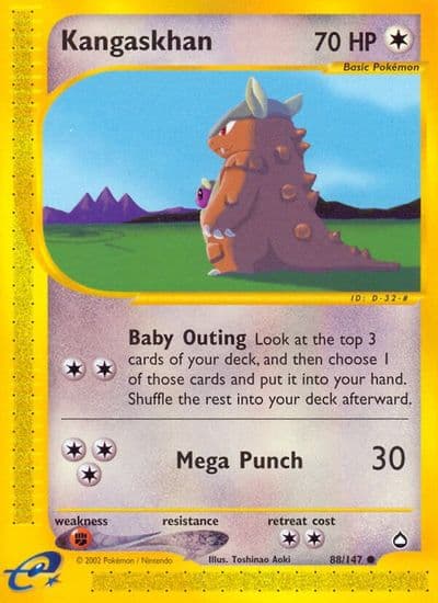 Kangaskhan Aquapolis Pokemon card
