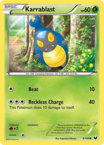 Karrablast Dark Explorers Pokemon card