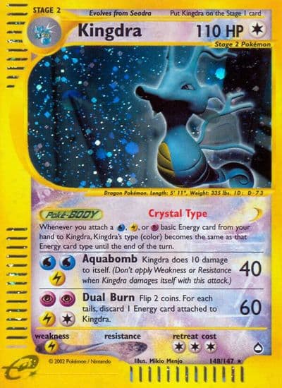 Kingdra (148) Aquapolis Pokemon card
