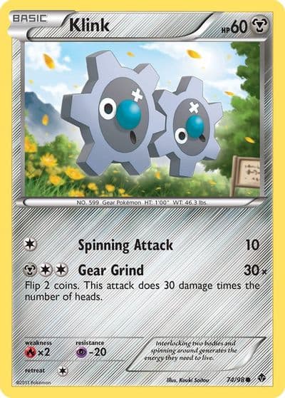 Klink Emerging Powers Pokemon card