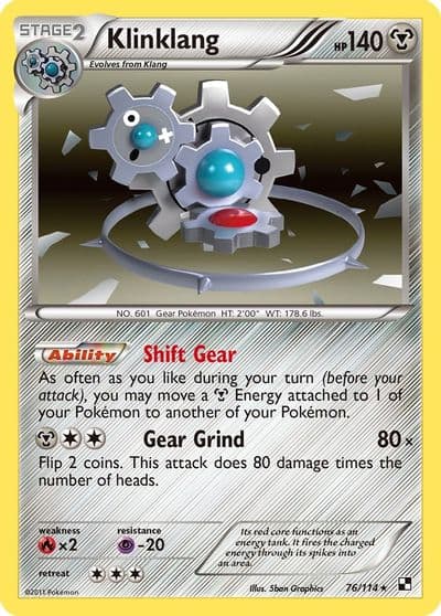 Klinklang Black and White Pokemon card