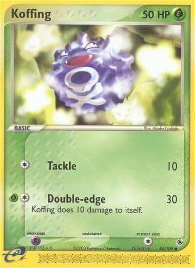 Koffing Ruby and Sapphire Pokemon card