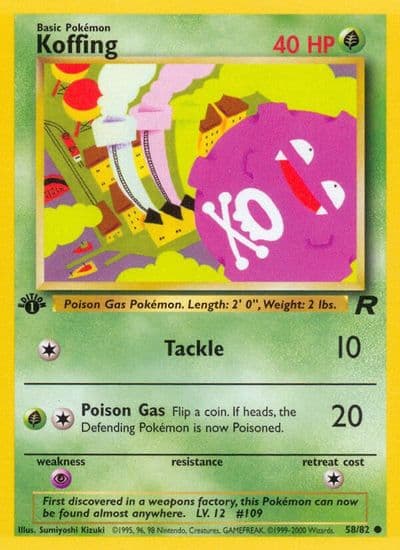 Koffing Team Rocket Pokemon card