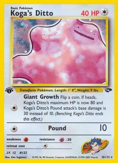Koga's Ditto Gym Challenge Pokemon card