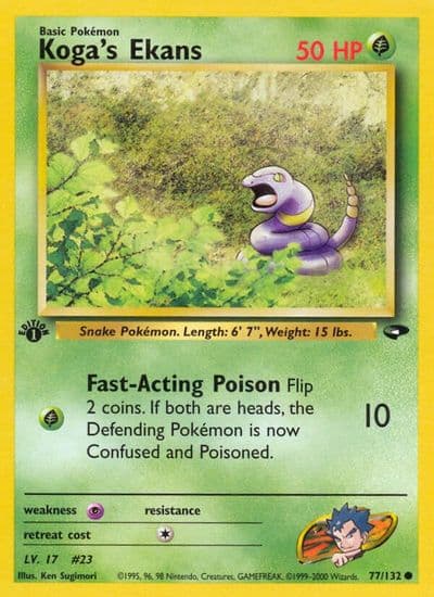 Koga's Ekans Gym Challenge Pokemon card