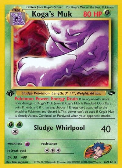 Koga's Muk Gym Challenge Pokemon card