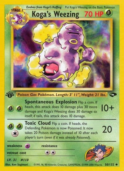 Koga's Weezing Gym Challenge Pokemon card