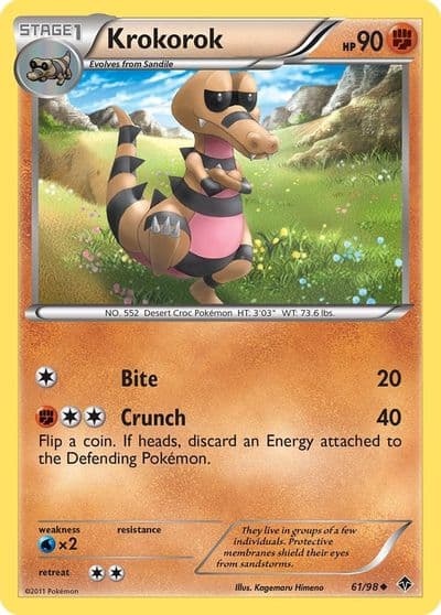 Krokorok Emerging Powers Pokemon card