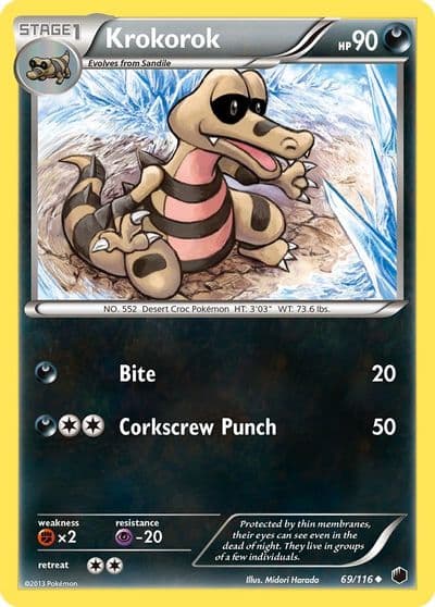 Krokorok Plasma Freeze Pokemon card