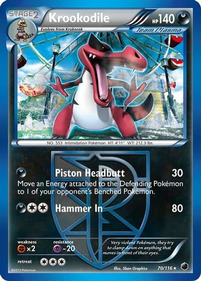 Krookodile (Team Plasma) Plasma Freeze Pokemon card