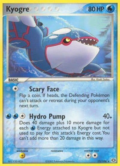 Kyogre Emerald Pokemon card