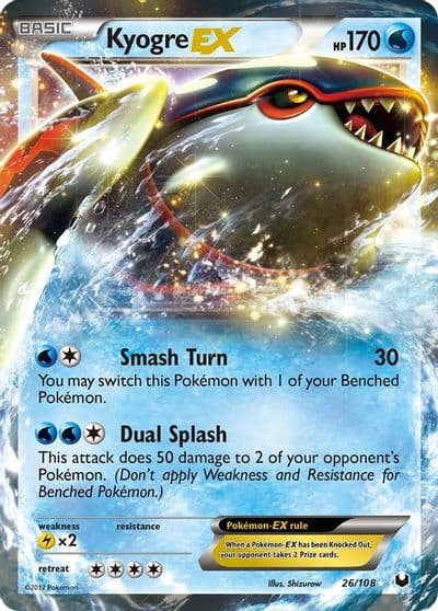Kyogre EX Dark Explorers Pokemon card
