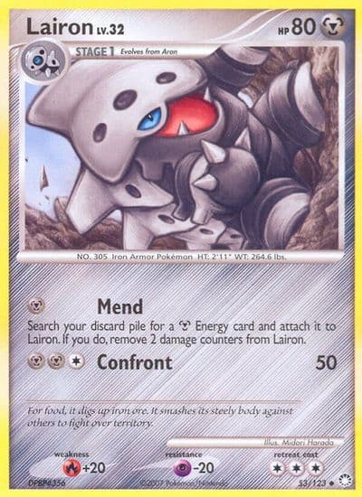Lairon Mysterious Treasures Pokemon card