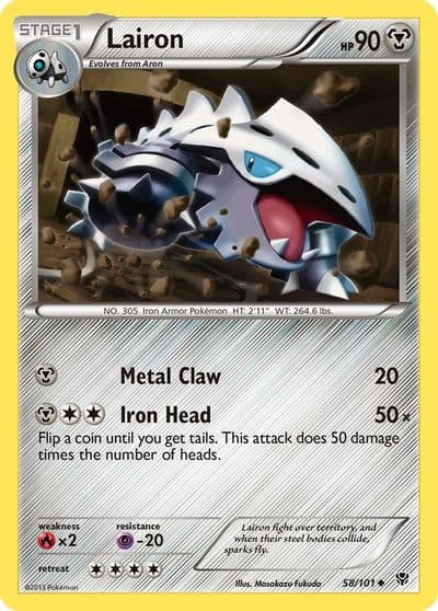Lairon Plasma Blast Pokemon card