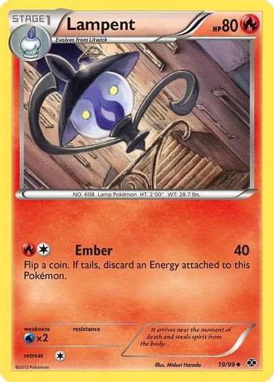 Lampent Next Destinies Pokemon card