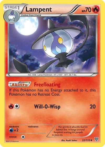 Lampent Plasma Storm Pokemon card