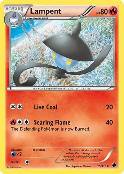 Lampent Plasma Freeze Pokemon card