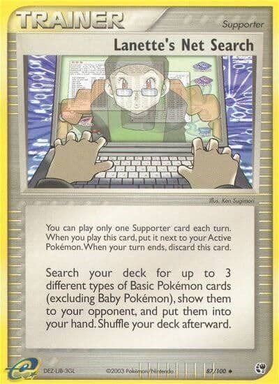 Lanette's Net Search Sandstorm Pokemon card