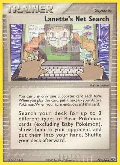 Lanette's Net Search Emerald Pokemon card