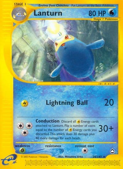 Lanturn (20) Aquapolis Pokemon card