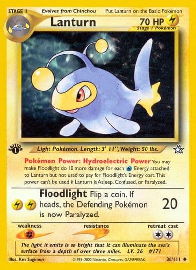Lanturn Neo Genesis Pokemon card