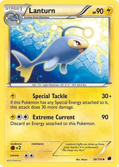 Lanturn Plasma Freeze Pokemon card