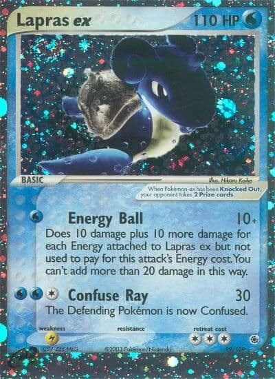 Lapras ex Ruby and Sapphire Pokemon card