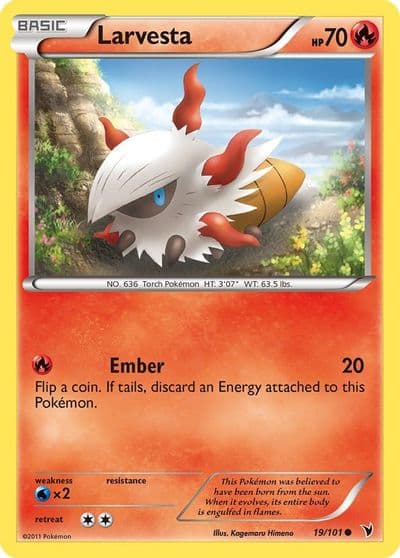 Larvesta (19) Noble Victories Pokemon card