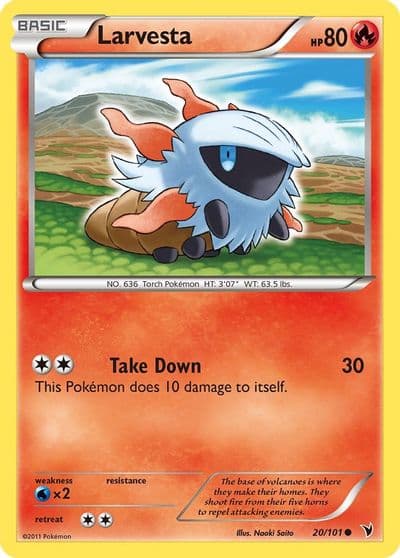 Larvesta (20) Noble Victories Pokemon card