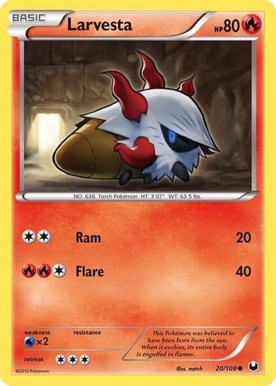 Larvesta (20) Dark Explorers Pokemon card