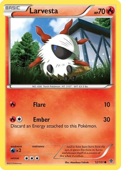 Larvesta Plasma Blast Pokemon card