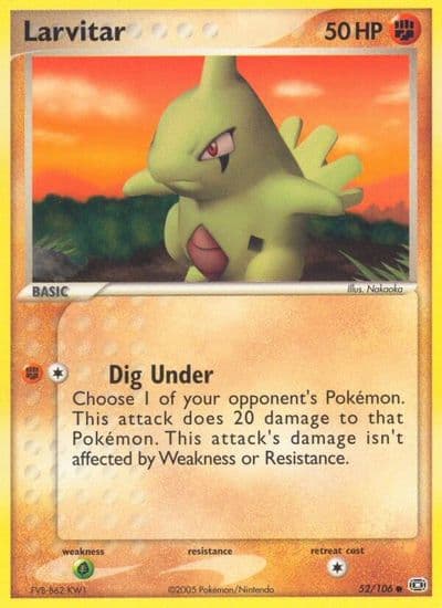 Larvitar Emerald Pokemon card