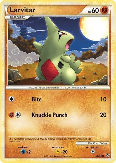 Larvitar (51) Unleashed Pokemon card