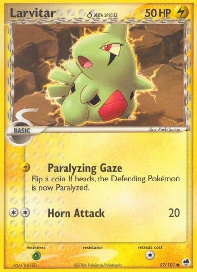 Larvitar (Delta Species) Dragon Frontiers Pokemon card