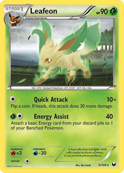 Leafeon Dark Explorers Pokemon card