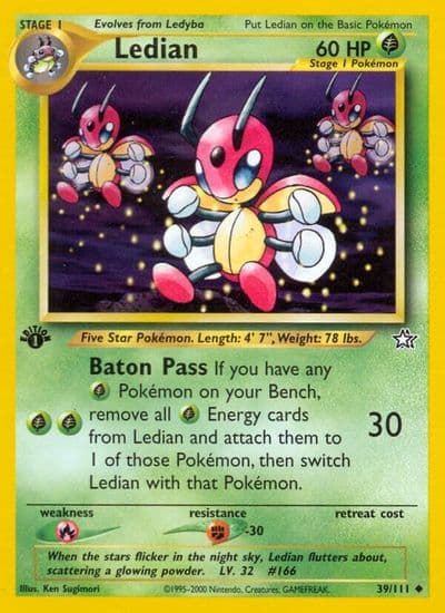 Ledian Neo Genesis Pokemon card