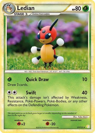Ledian HeartGold SoulSilver Pokemon card