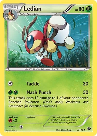 Ledian XY Base Set Pokemon card