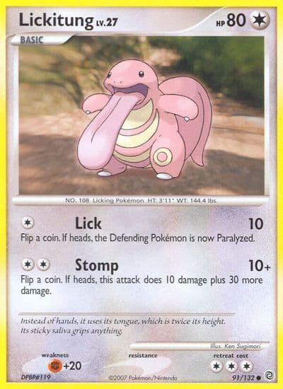 Lickitung Secret Wonders Pokemon card