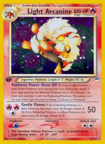 Light Arcanine Neo Destiny Pokemon card