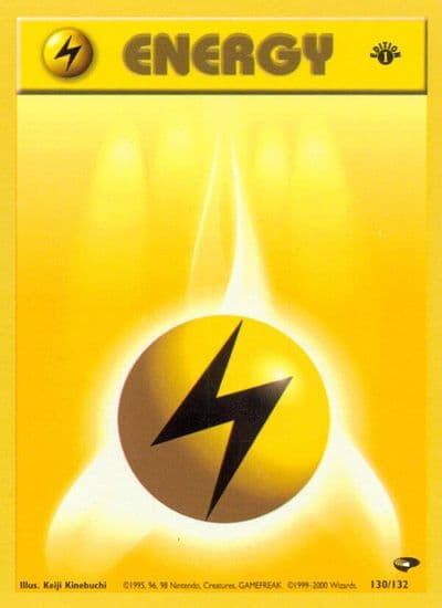 Lightning Energy Gym Challenge Pokemon card