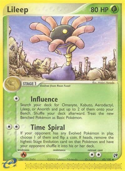 Lileep Sandstorm Pokemon card
