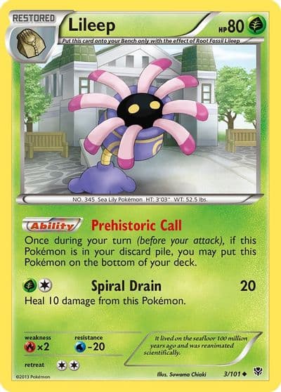 Lileep Plasma Blast Pokemon card