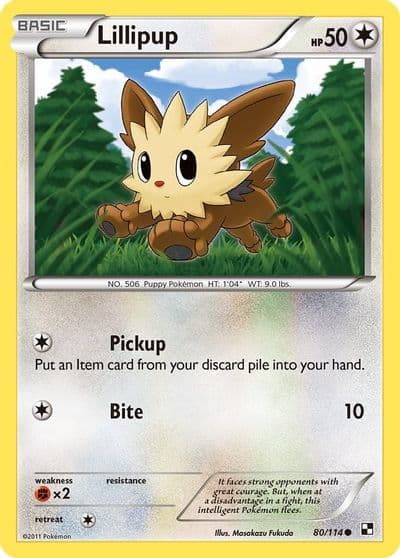 Lillipup (80) Black and White Pokemon card